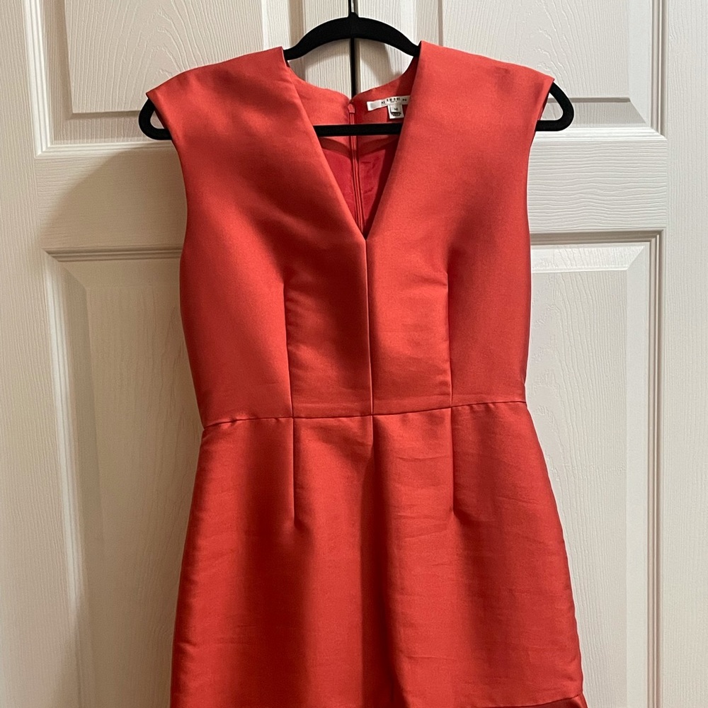 Carven- Red/Salmon peplum dress sz 38 fits like 6